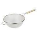 Browne 9099 Strainer, Fine Single Mesh, 10 3/4" Bowl, 9"L Handle, Pan Hook, Silver