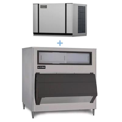 Ice-O-Matic CIM0330HA/B1000-48 313 lb Elevation Series Half Cube Commercial Ice Machine w/ Bin - 1000 lb Storage, Air Cooled, 115v, Stainless Steel