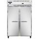 Continental 2RFNSS 52" 2 Section Commercial Refrigerator Freezer - Solid Doors, Top Compressor, 115v, Silver