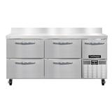 Continental RA68NBS-D 68" Worktop Refrigerator w/ (3) Sections, 115v, Silver