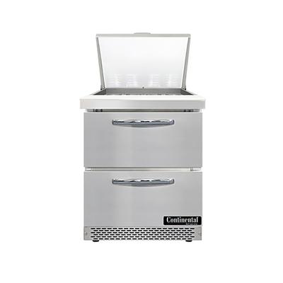 Continental SW27N12M-FB-D 27" Sandwich/Salad Prep Table w/ Refrigerated Base, 115v, Stainless Steel