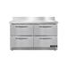 Continental SW48NBS-FB-D 48" Worktop Refrigerator w/ (2) Sections, 115v, Silver