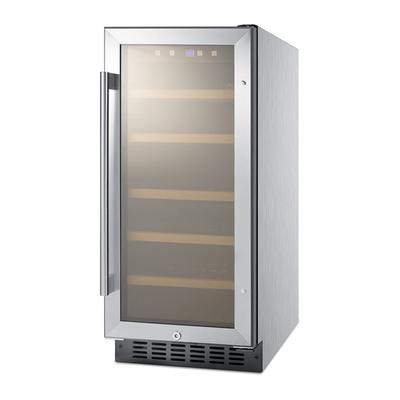 Summit ALWC15CSS 14 3/4" 1 Section Commercial Wine Cooler w/ (1) Zone - 23 Bottle Capacity, 115v, Silver