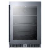 Summit CL24BV Classic Collection 24" Undercounter Refrigerator w/ (1) Section & (1) Door, 115v, Silver