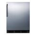 Summit FF63BKCSSADA 24"W Undercounter Refrigerator w/ (1) Section & (1) Solid Door - Stainless Steel, 115v, Silver
