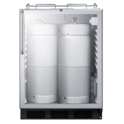 Summit SBC56GBINKCSSADA 23 3/8" Kegerator Commercial Beer Dispenser w/ 2 Keg Capacity - No Tap Kit, Stainless, 115v, Silver