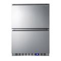 Summit SPR627OS2D 24" W Undercounter Refrigerator w/ (1) Section & (2) Drawers, 115v, Silver