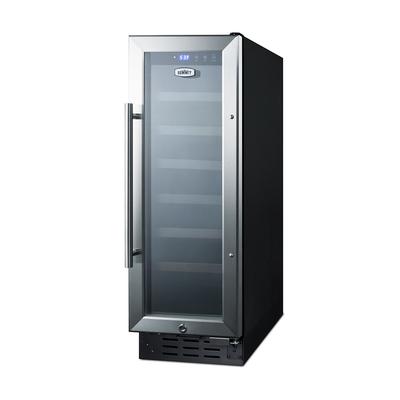 Summit SWC1224B 11 7/8" 1 Section Commercial Wine Cooler w/ (1) Zone - 21 Bottle Capacity, 115v, Silver