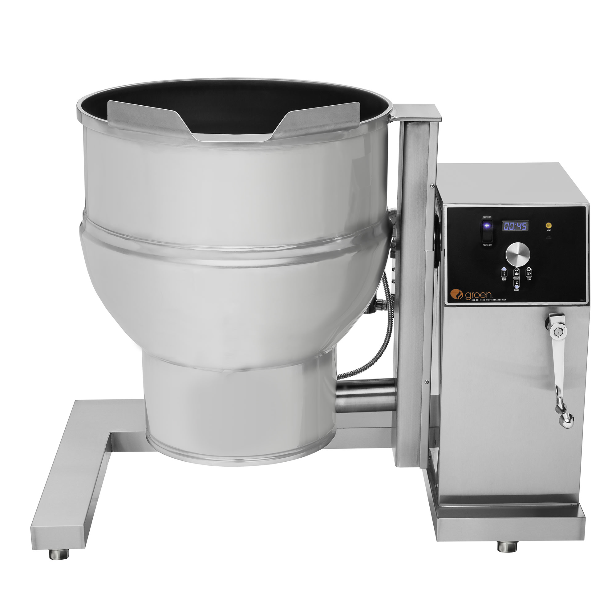 Groen DEE/4T-40CTA/3 208/1 40 gal Steam Kettle - Manual Tilt, 2/3 Jacket, 208v/1ph, Stainless Steel