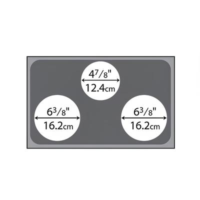 Vollrath 19193 Adapter Plate - 4 7/8" (2) 6 3/8" Hole For Inset, Stainless Steel, 3-Hole
