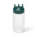 Vollrath 3316-13191 Tri Tip 16 oz Squeeze Bottle - Wide Mouth, Green Cap, Clear