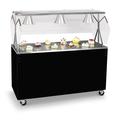 Vollrath 3876346 46" Mobile Food Bar w/ Cabinet & Stainless Top - Cherry Woodgrain, 120v, Brown