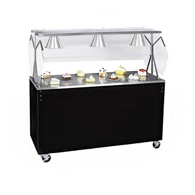 Vollrath 3892846 46" Mobile Food Bar w/ Cabinet & Stainless Top - Walnut Woodgrain, 120v, 46" Width, Brown