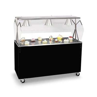 Vollrath 38932 60" Mobile Food Bar w/ Cabinet & Stainless Top, Walnut Woodgrain, 60" Width, Brown