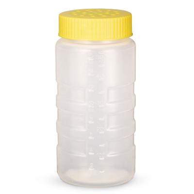 Vollrath 4961-1308 16 oz Dredge w/ Yellow Large Lid, Polyethylene, Clear