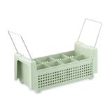 Vollrath 52641 Flatware Basket with Handle - 8 Compartment, Green, With Handles, Polyethylene