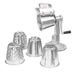 Vollrath 6005 King Kutter Manual Food Processor, Suction Cup Base with #1 5 Cones, Silver