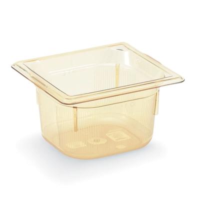Vollrath 9062410 2 1/2"D Sixth Size High Temp Food Pan, Amber