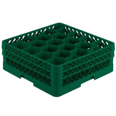 Vollrath TR11GG Traex Rack Max Rack Max Glass Rack w/ (20) Compartments - (2) Extenders, Green