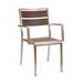 emu A1120 Sid Indoor/Outdoor Stackable Armchair - Aluminum, Dark Brown, Wenge Wood and Brushed Aluminum