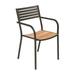 emu 267 Segno Indoor/Outdoor Stackable Armchair - Brown Teak w/ Bronze Steel Frame, Teak/Antique Bronze, Powder Coated Steel