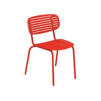 emu 639 Mom Indoor/Outdoor Stackable Side Chair - Steel, Red, E-Coated Powder Coating, Cherry