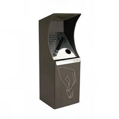 emu UVC2 14" Wall-Mount Cigarette Receptacle - Steel, Grey Brown, Stainless Steel/Galvanized Steel, Gray Brown Finish