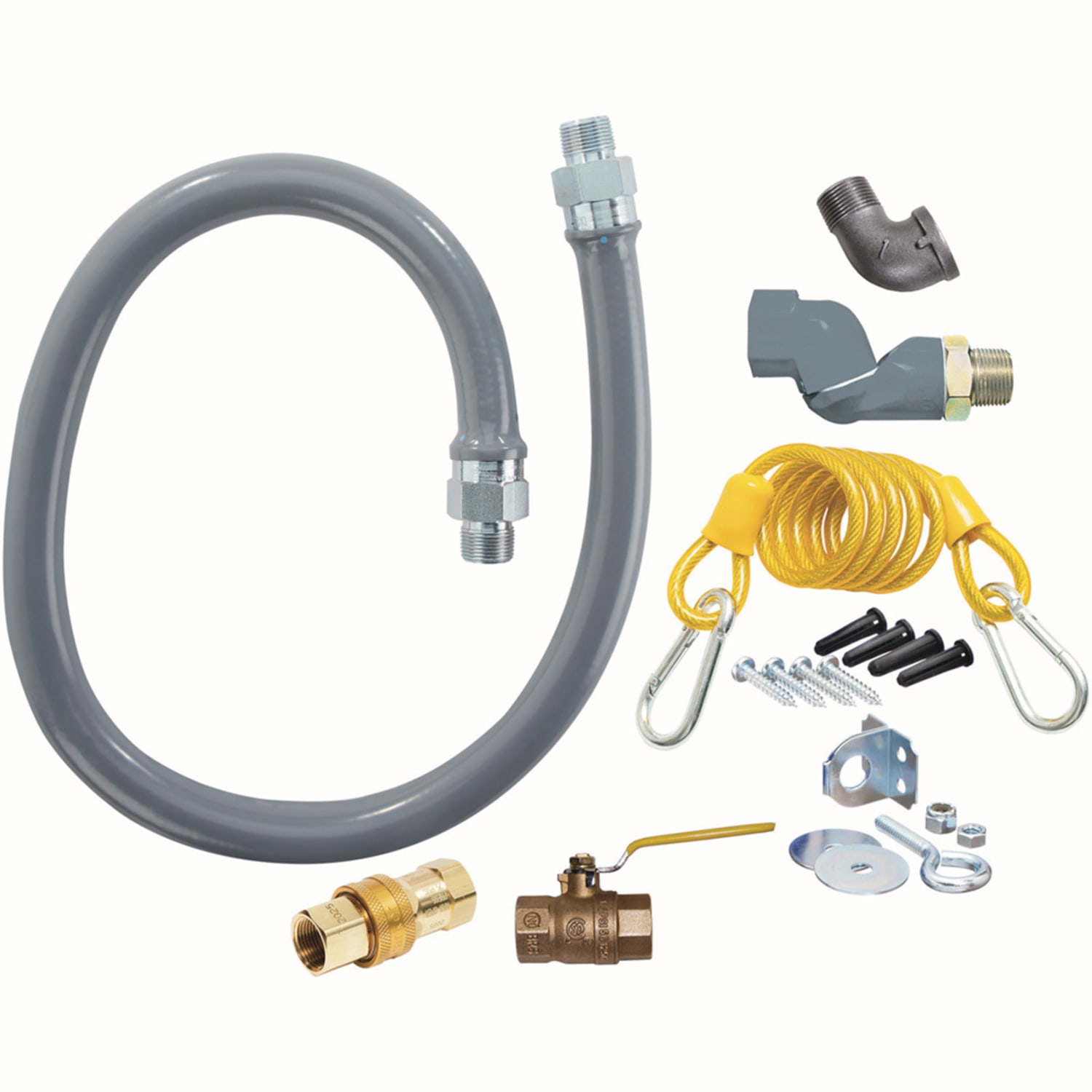 Dormont RG75S48 48" Gas Connector Kit w/ 3/4" Male/Male Couplings - 1 Quick Disconnect & 1 SwivelGuard, Stainless Steel