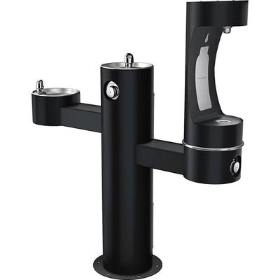 Elkay LK4430BF1LFRKBLK Outdoor Bottle Filling Station w/ 2 Drinking Fountains - 52 1/8"H, Non Refrigerated, Black