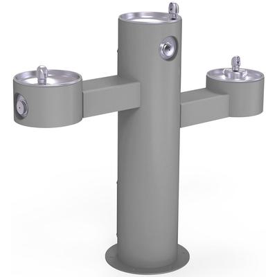 Elkay LK4430FRKGRY Tri Level Pedestal Drinking Fountain - Non Refrigerated, 14"W x 48"D x 40-5/16"H, Gray