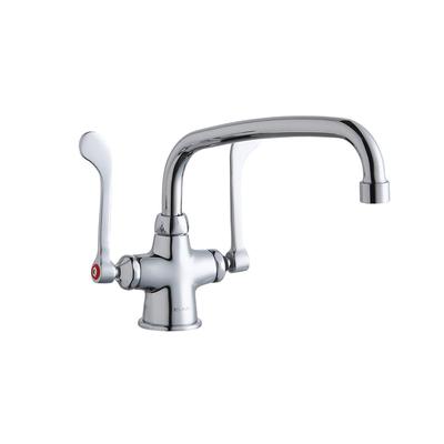 Elkay LK500AT10T6 Deck Mount Double Pantry Faucet w/ 10" Swing Spout & 4" Wrist Blade Handles, Chrome