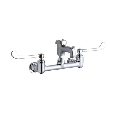 Elkay LK940BR03T6H Splash Mount Faucet w/ 3" Rough Bucket Hook Spout & 6" Wrist Blade Handles - 8" Centers