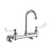 Elkay LK940GN04T4S Splash Mount Faucet w/ 4" Gooseneck Spout & 4" Wrist Blade Handles - 8" Centers