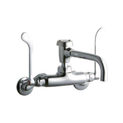 Elkay LK945VS07T6T Splash Mount Faucet w/ 8" Spout & 6" Wrist Blade Handles - 3 1/2" to 8" Adjustable Centers