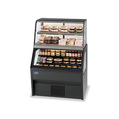 Federal CH3628SS/RSS3SC 36-1/4" Refrigerated Self-Serve Merchandiser w/ Hot Top, 2 Tier Shelves, Hot Self-Service Top, Black, 120 V