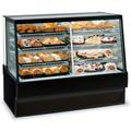 Federal SGR5948DZ 59" Full Service Bakery Case w/ Straight Glass - (4) Levels, 120v, Refrigerated Left, Non-Refrigerated Right, Black