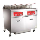 Vulcan 2ER50DF Commercial Electric Fryer - (2) 50 lb Vats, Floor Model, 208v/3ph, Stainless Steel