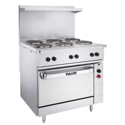 Vulcan EV36S-2FP2HT208 36" Commercial Electric Range w/ (2) French Hot Plates & (2) Hot Tops, 208v/3ph, Stainless Steel