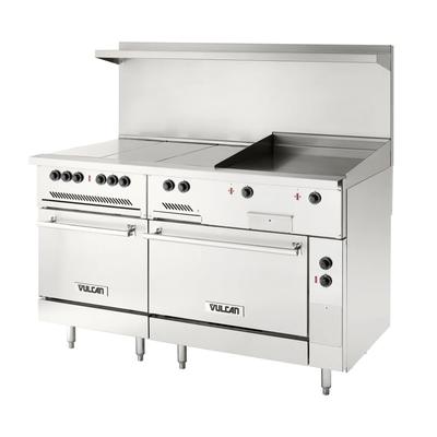 Vulcan EV60SS-6FP24G240 60" EV Series Commercial Electric Range w/ 6 French Hot Plates & 6 Griddle, 240v/1ph/3ph, Stainless Steel