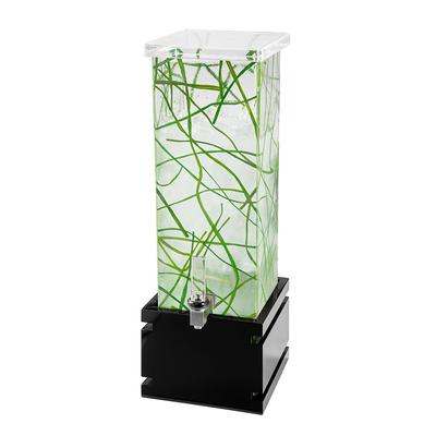 Rosseto LD209 2 gal Beverage Dispenser w/ Ice Basket - Plastic Container, Black Bamboo Base