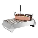 Rosseto SK045 Rectangular Warmer w/ (1) Burner - 26" x 15 3/4", Brushed Stainless, Burner, Fuel Holder, & Grill, 6 Piece, Silver