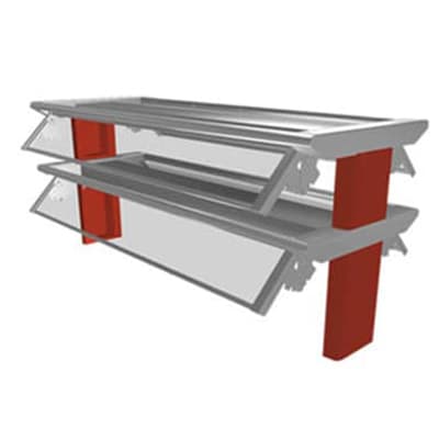 Duke TS580-60 59 5/8" Sneeze Guard, 2 Sided Self Service Style w/ Acrylic End Guards, Self-Service Style, 2 Tier