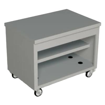 Duke TST-46PG 46" Mobile Serving Counter w/ Shelves & Stainless Top, Semi Gloss Black, 2 Shelves, Paint Grip Steel