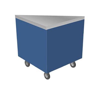 Duke TTU-90SS 32" Mobile Serving Counter w/ Enclosed Base & Stainless Top, 90-Degree Corner, Silver