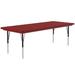 Correll AR3072-REC-25-09 Rectangular Activity Table w/ Plastic Top, 72"W x 30"D - Red