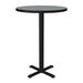 Correll BXB30R-15-09-09 30" Round Bar Height Table - Gray Granite Laminate Top, Cast Iron Base