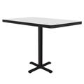 Correll BXB36S-36-09-09 36" Square Bar Height Table - White Laminate Top, Cast Iron Base