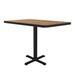 Correll BXT36S-06-09-09 36" Square Dining Height Table - Laminate, Oak, Black