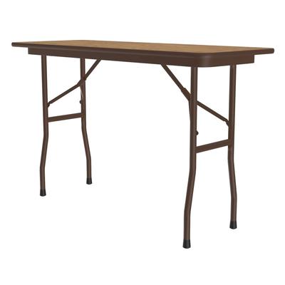 Correll CF1848M-06 48" Rectangular Folding Table w/ Medium Oak Melamine Top, 29"H, Brown