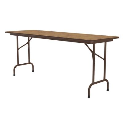 Correll CF3048M 06 48" Rectangular Folding Table w/ Medium Oak Melamine Top, 29"H, Brown